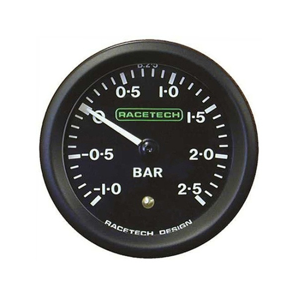 Manometro mecánico de turbo Racetech B2.5BL de 0 a 2,5 bar, Ø 52 mmArray