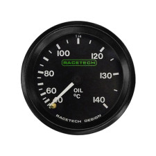 Manómetro de temperatura do óleo Racetech, de 40 a 140 °C, Ø 52 mm