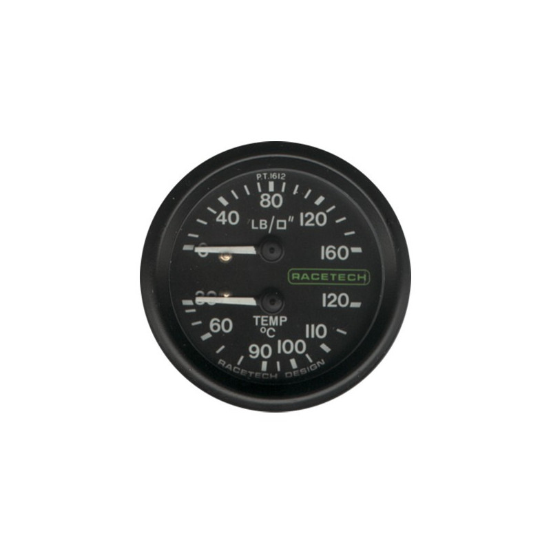 Manometro 2 en 1 de presión y temperatura Racetech Ø52 mmArray