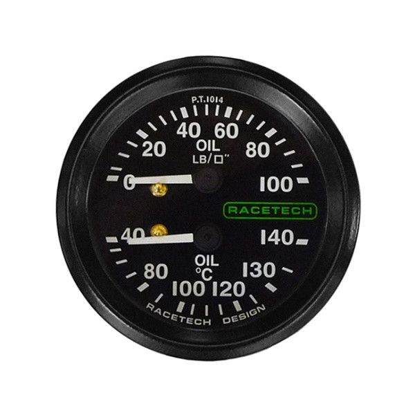 Manómetro combinado de pressão e temperatura do óleo Racetech Ø52 mmArray