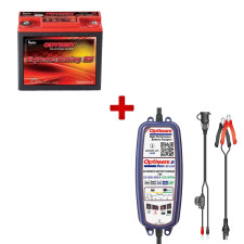 Pack de batería Odyssey Extreme Racing 25 + cargador de baterías Optimate 2 Duo