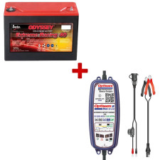Pack de batería Odyssey Extreme Racing 40 + cargador de baterías Optimate 2 Duo
