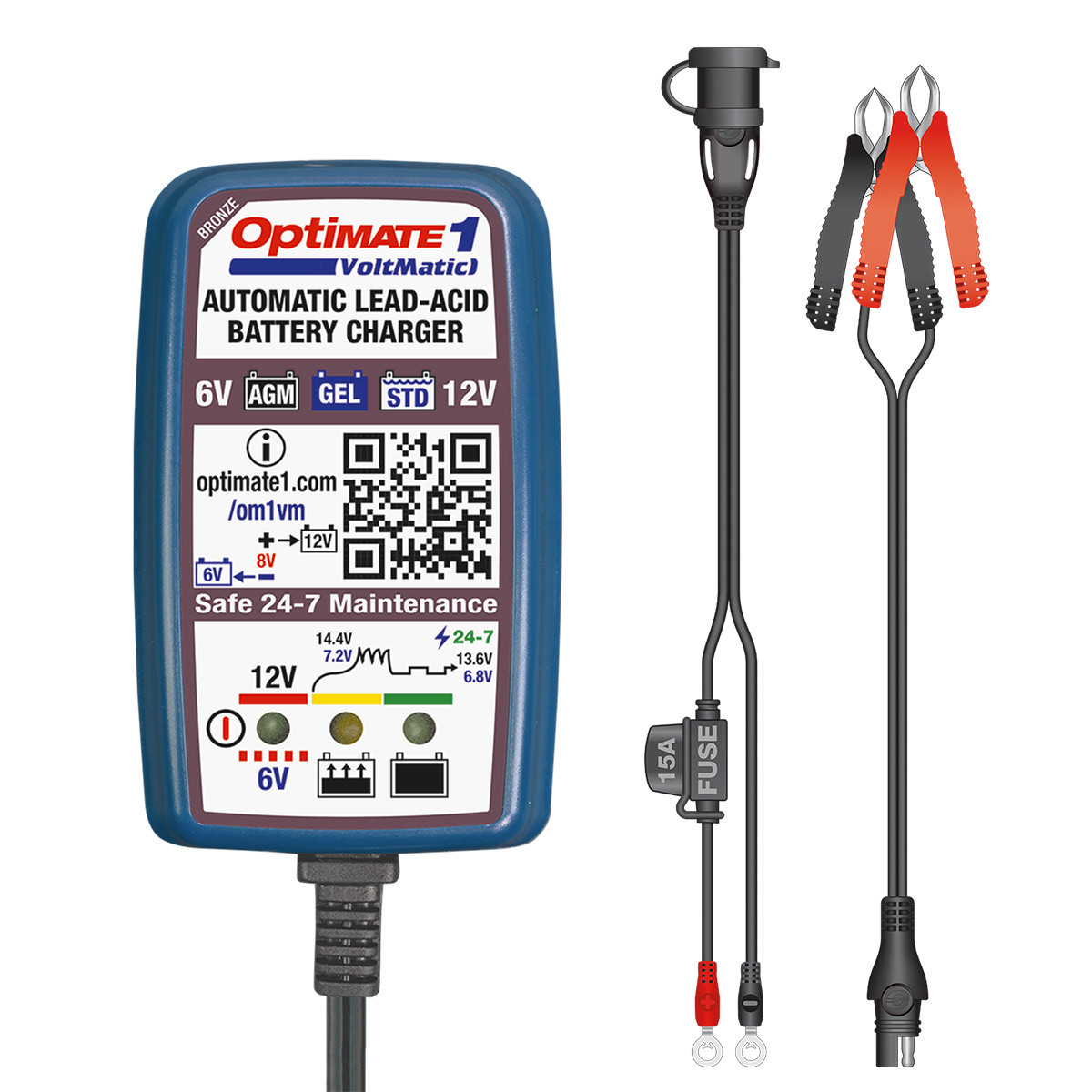 Carregador de bateria AGM, GEL, EFB e chumbo-ácido de 12 V OptiMate 1 Voltmatic TM400AArray