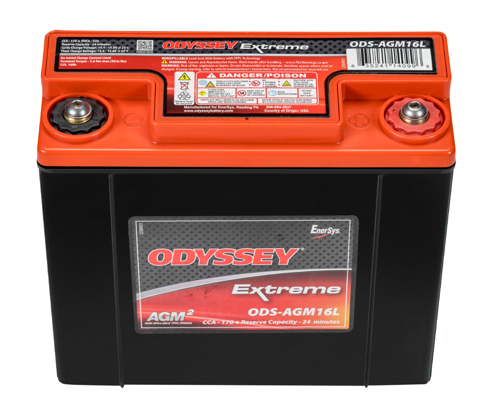 Bateria de competição AGM Odyssey Extreme PC680 ODS-AGM16L 16 Ah 680 PHCAArray