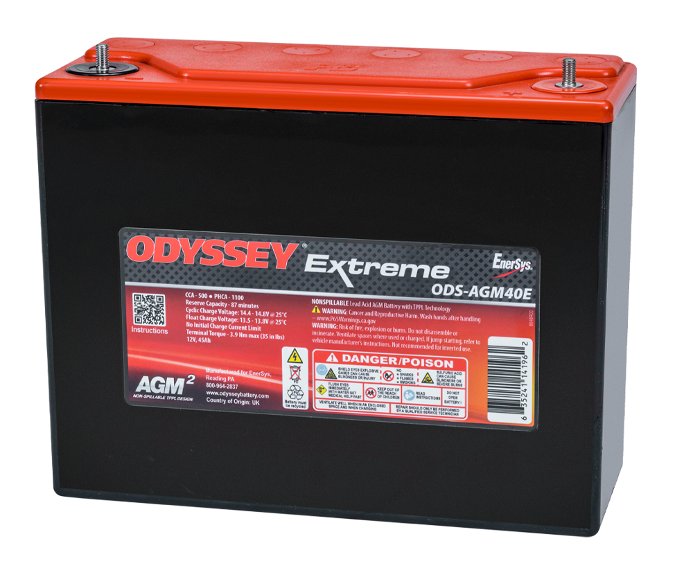 Bateria de competição Odyssey Extreme PC1100 ODS-AGM40E 45 Ah 1100 PHCAArray