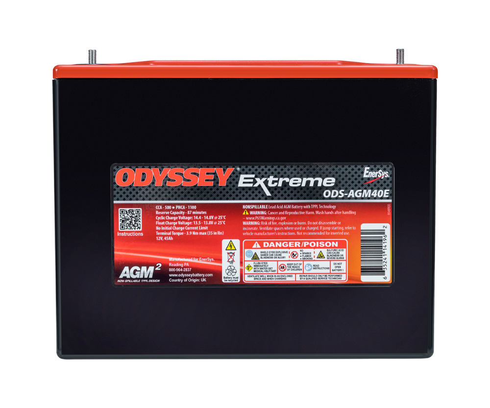 Bateria de competição Odyssey Extreme PC1100 ODS-AGM40E 45 Ah 1100 PHCAArray