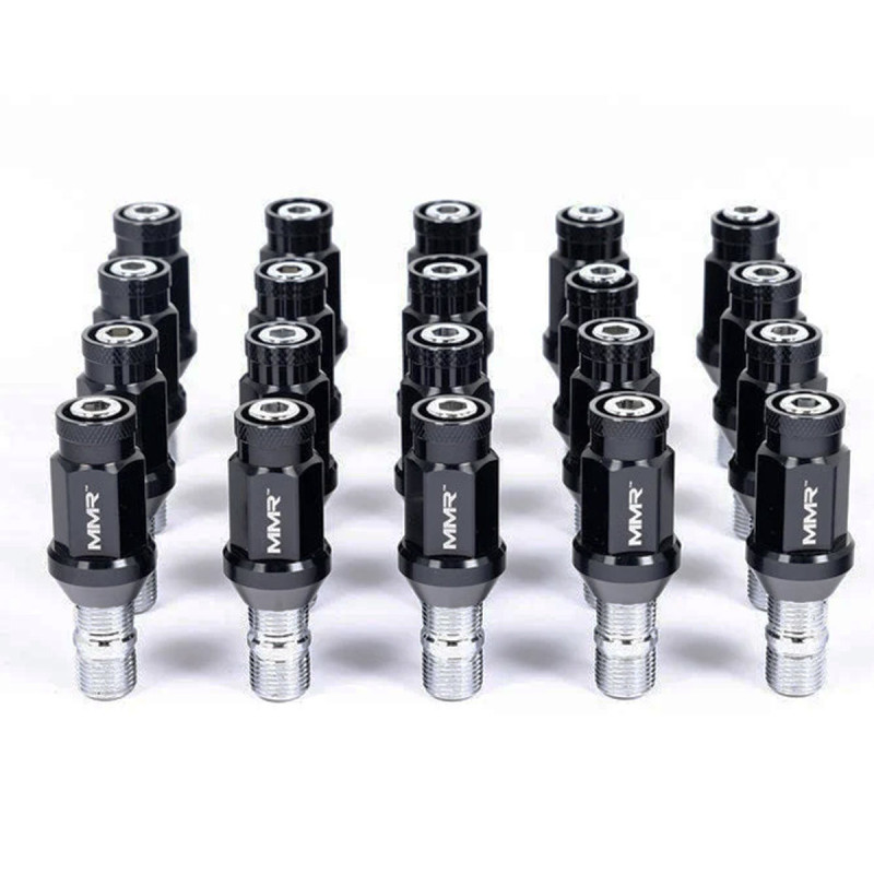 Equipa tu BMW o MINI con el kit MMR, que incluye 20 espárragos M14x1,25 de 70 mm y 20 tuercas cónicas. Ideal para llantas deArray