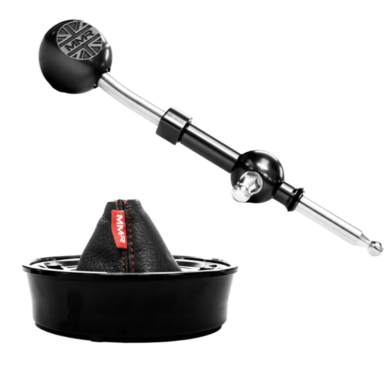 Kit de alavanca de mudanças curta MINI F5x Preto com costuras vermelhas MMR Performance MMR14-1403-BL-RArray