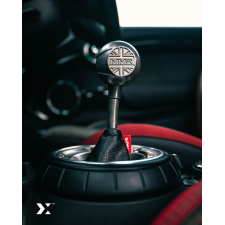 Kit de short shifter de aluminio y titanio con fuelle de cuero con costuras negras MMR - MINI F5x