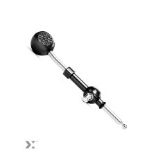 Kit de short shifter de aluminio negro con fuelle de cuero con costuras negras MMR - MINI F5x