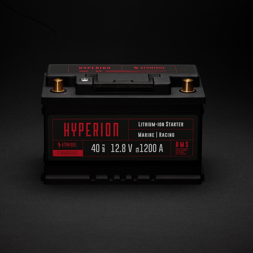 Bateria de lítio Baterias Atomique Hyperion 40-T6 iões de lítio LiFePO4 12V alto desempenho 40AhArray