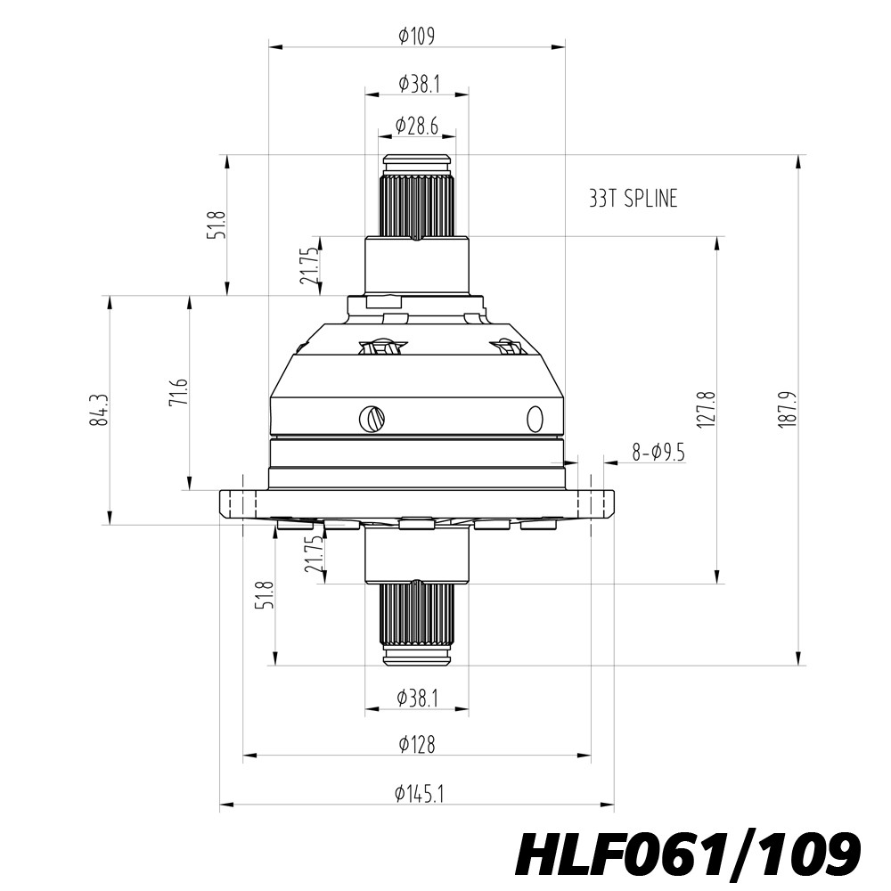 Diferencial de deslizamiento limitado Blackline para VW Golf, Jetta y Scirocco 020 109 mm - HLF061/109Array