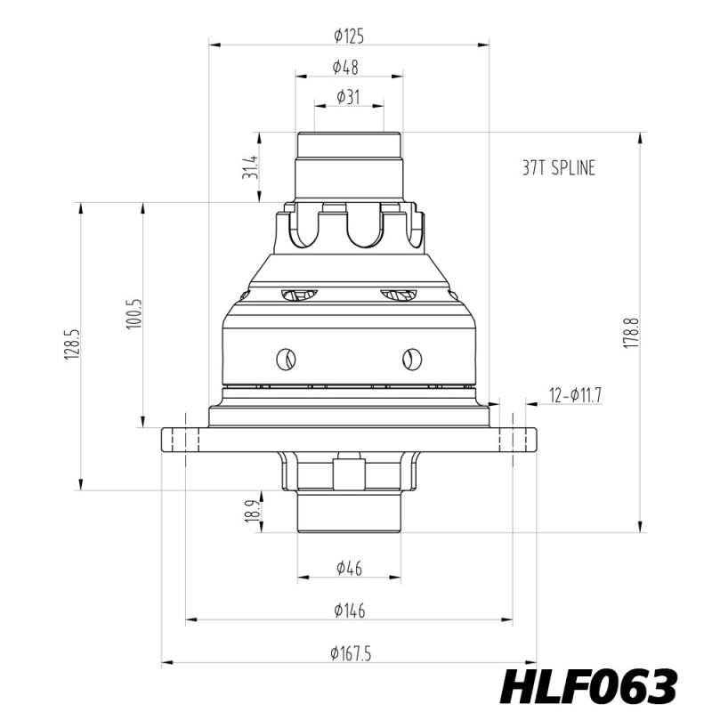 Diferencial de deslizamiento limitado Blackline VW Golf Mk5 GTI GT TDI TSI 02Q - HLF063Array