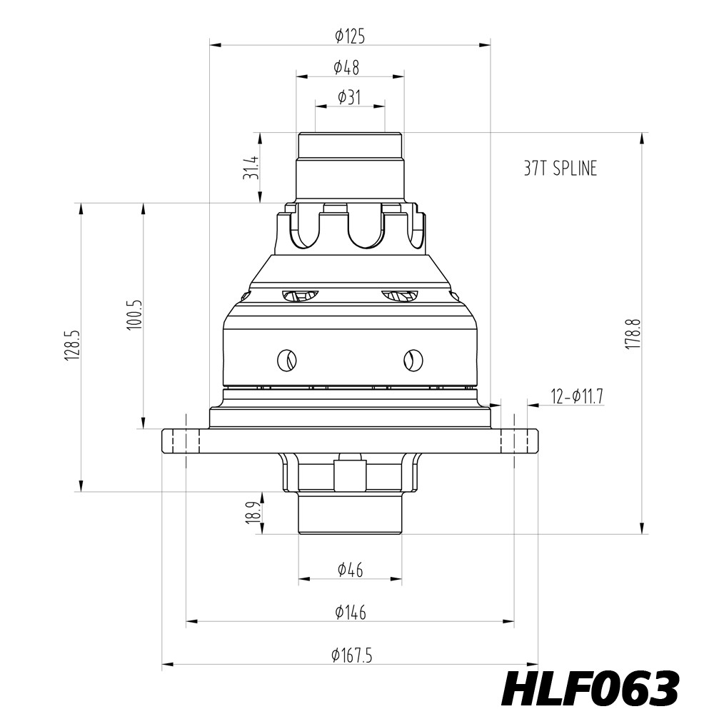 Diferencial de deslizamento limitado Blackline para VW Golf Mk5 GTI, GT, TDI e TSI 02Q - HLF063Array