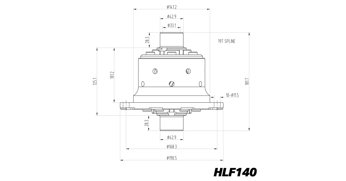 Diferencial de deslizamiento limitado Blackline Jaguar Tipo E XKE Mk2 Salisbury 4HA - HLF140Array