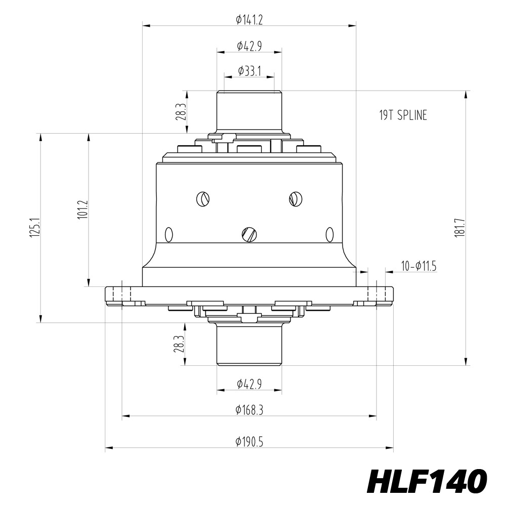 Diferencial de deslizamiento limitado Blackline Jaguar Tipo E XKE Mk2 Salisbury 4HA - HLF140Array