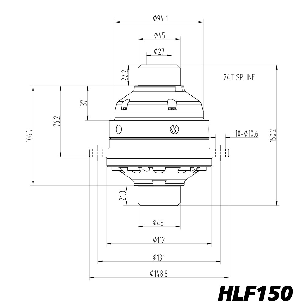 Diferencial de deslizamiento limitado Blackline Fiat Abarth Punto Alfa Romeo C510 - HLF150Array