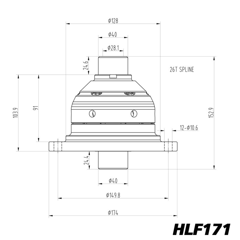 Diferencial de deslizamiento limitado Blackline Ford Focus ST225 Volvo C30 M66 - HLF171Array