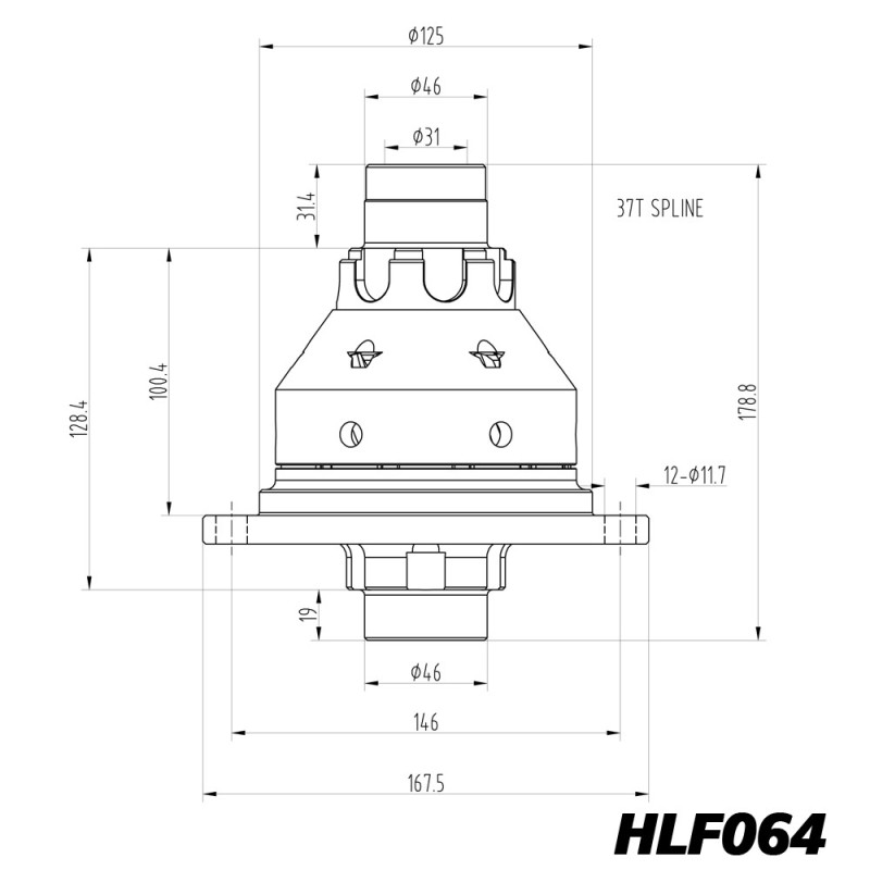 Diferencial de deslizamento limitado Blackline para Audi TT, A3, Seat Leon e Golf 4 com caixa de velocidades 02M - HLF064Array