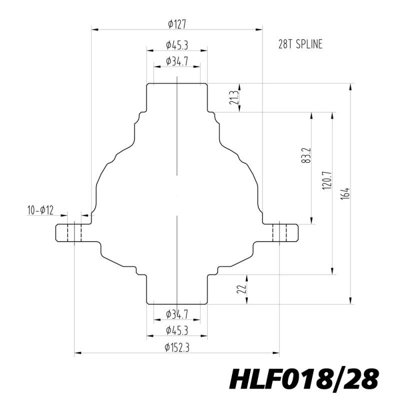 Diferencial de deslizamiento limitado Blackline para Ford Mustang, puente de 8 pulgadas, 28 estrías - HLF018/28Array