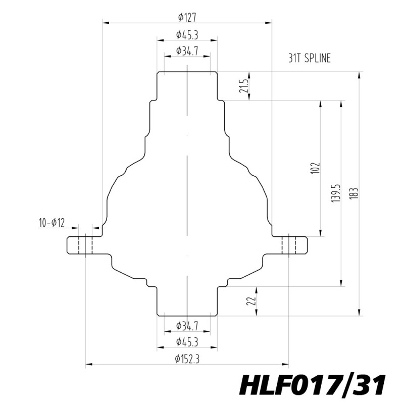 Diferencial de deslizamiento limitado Blackline para Ford Mustang con puente de 9 pulgadas y 31 estrías - HLF017/31Array