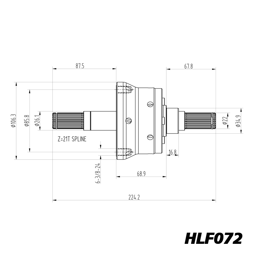 Diferencial de deslizamiento limitado Blackline Mini Classic Junta - HLF072Array