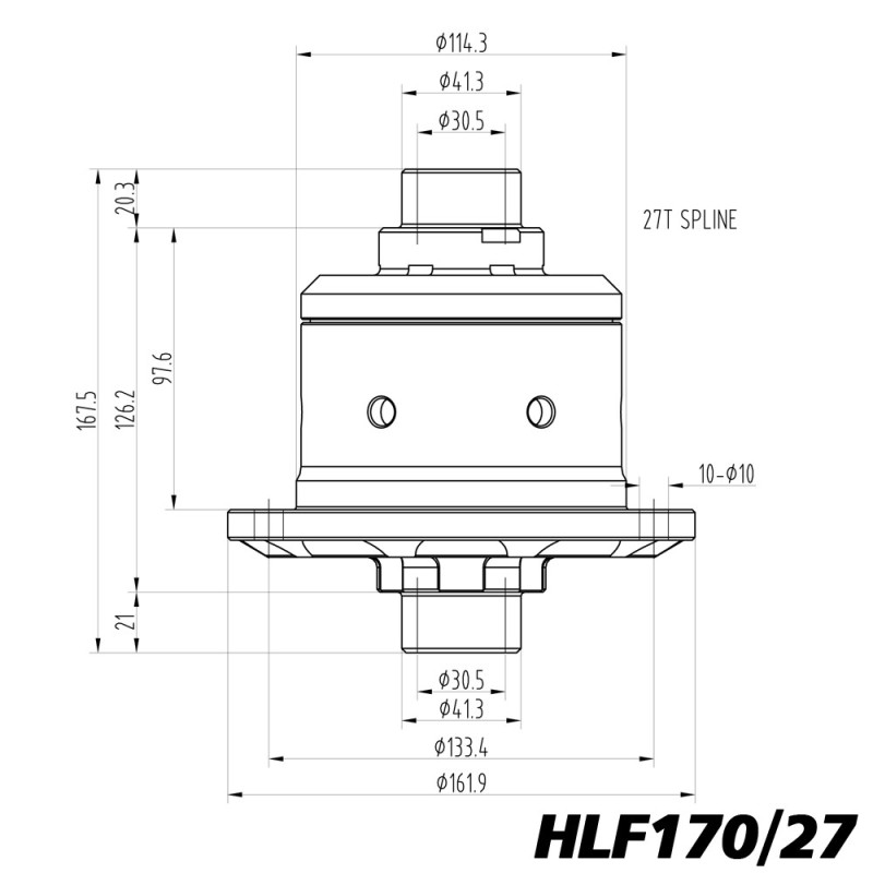 Diferencial de deslizamiento limitado Blackline para Volvo 140, 240, 740 y 940 - HLF170/27Array