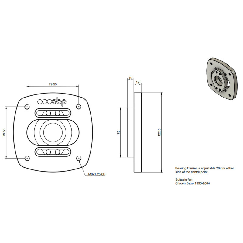 Par de copas ajustáveis OBP para Citroën Saxo / Peugeot 106 - OBPTM010FArray
