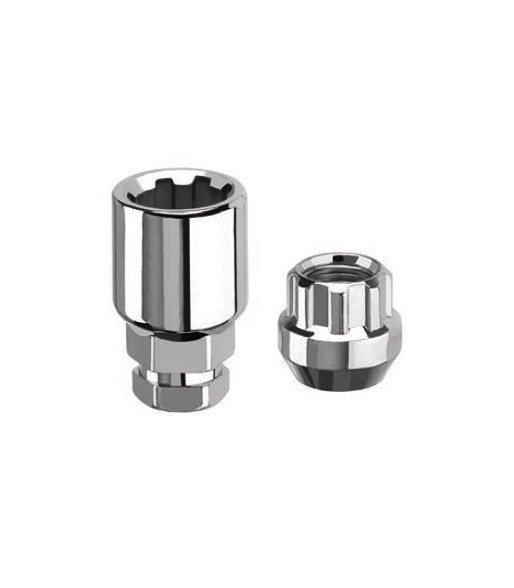 Conjunto de 4 porcas antifurto de roda com abertura de 60°Array