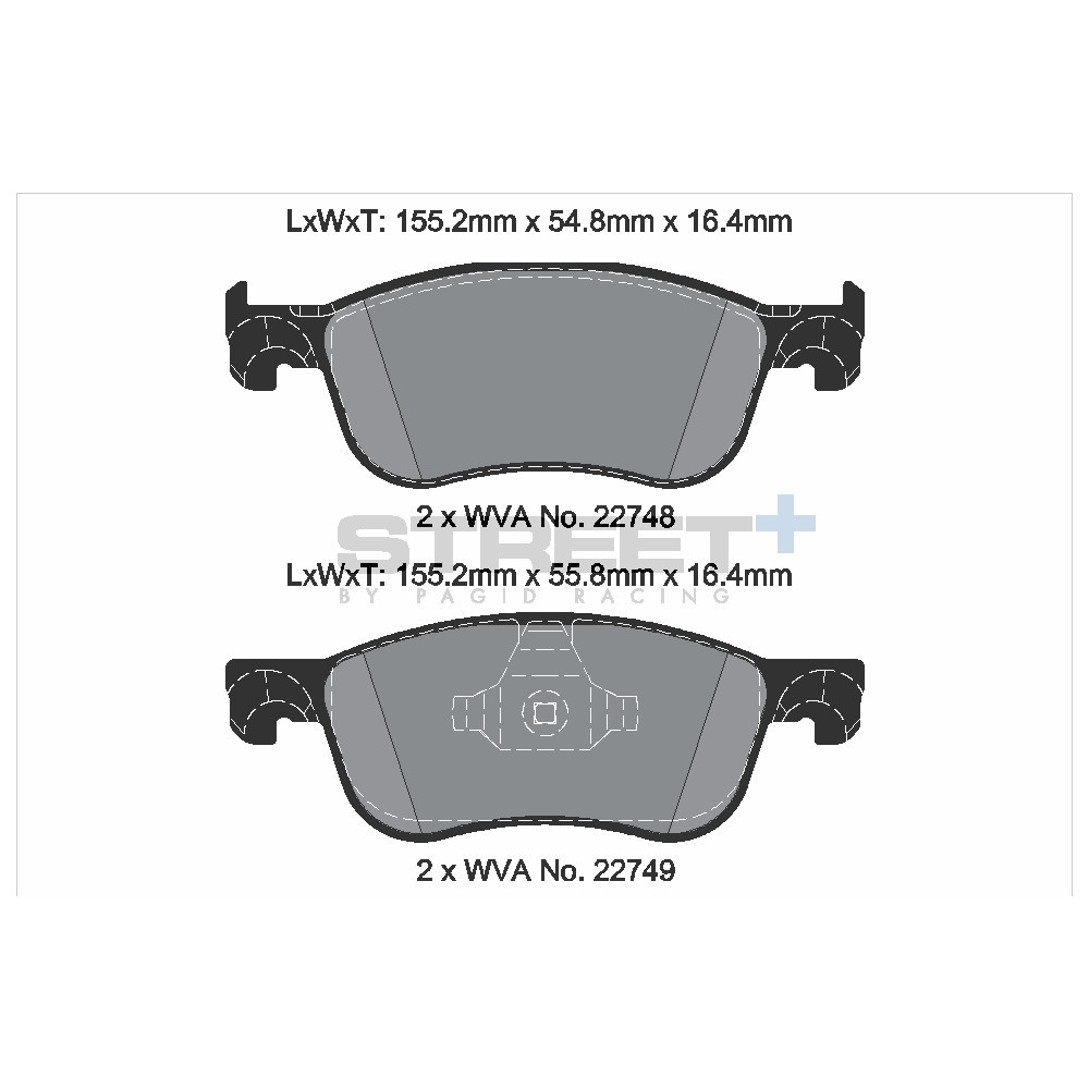 Pastilhas de travão Pagid T8234 Street+Array