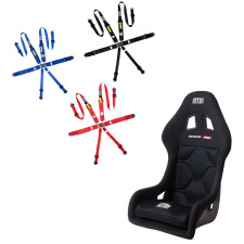 Pack de competición para berlina: asiento baquet de fibra GT2i RACE-L FIA + arnés de 6 puntos GT2i Race