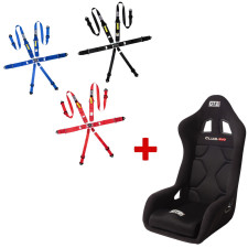 Pack de asiento baquet GT2i FIA Club Evo y arnés GT2i Race de 6 puntos: seguridad y rendimiento para competición y trackdays