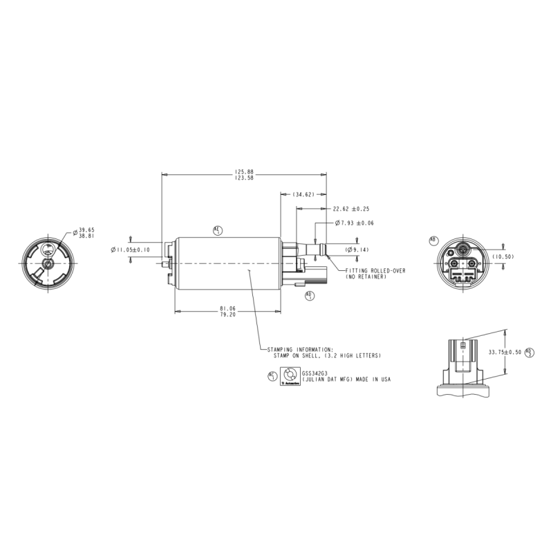 Bomba de gasolina universal Walbro GSS342 255 l/hArray