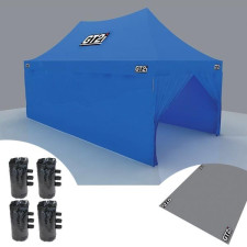 Pack Assistência Tenda Azul Estrutura de Alumínio + Lona + Pesos Grátis