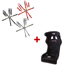 Pacote de Banco Baquet GT2i FIA Pro-02M V2 + Arnês GT2i PRO V3 FIA de 6 pontos para Berlina