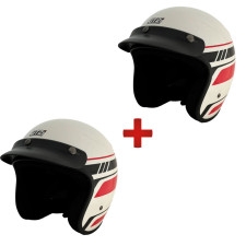 Pack de dos cascos jet GT2i Club 02 blancos, homologados según la norma ECE 22-06 para jornadas en circuito