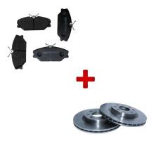 Conjunto de travões dianteiros para o Renault Clio 2 RS com discos GT2i Grupo N e pastilhas GT2i Race