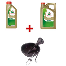 Pacote de troca de óleo Castrol Supercar 10W60 5 L + acessórios para uma manutenção ideal do motor