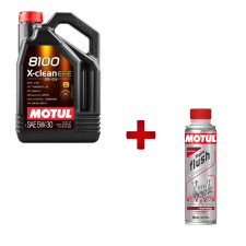 Pack de cambio de aceite MOTUL: aceite de motor 5W30 + limpiador de motor gratis