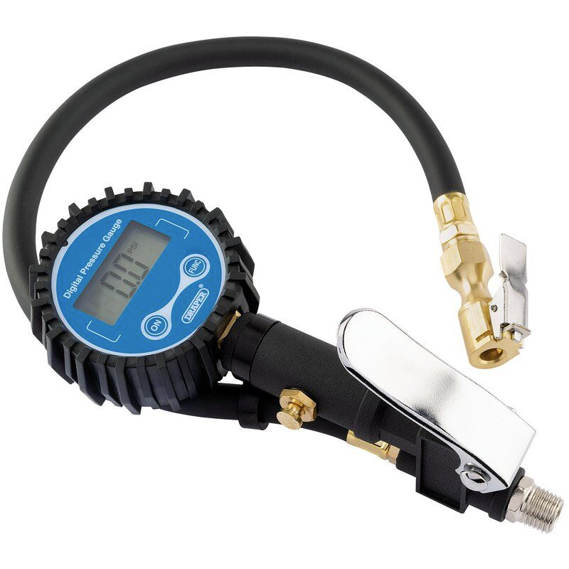 Inflador de pneus Draper Tools com manómetro digital 91327Array