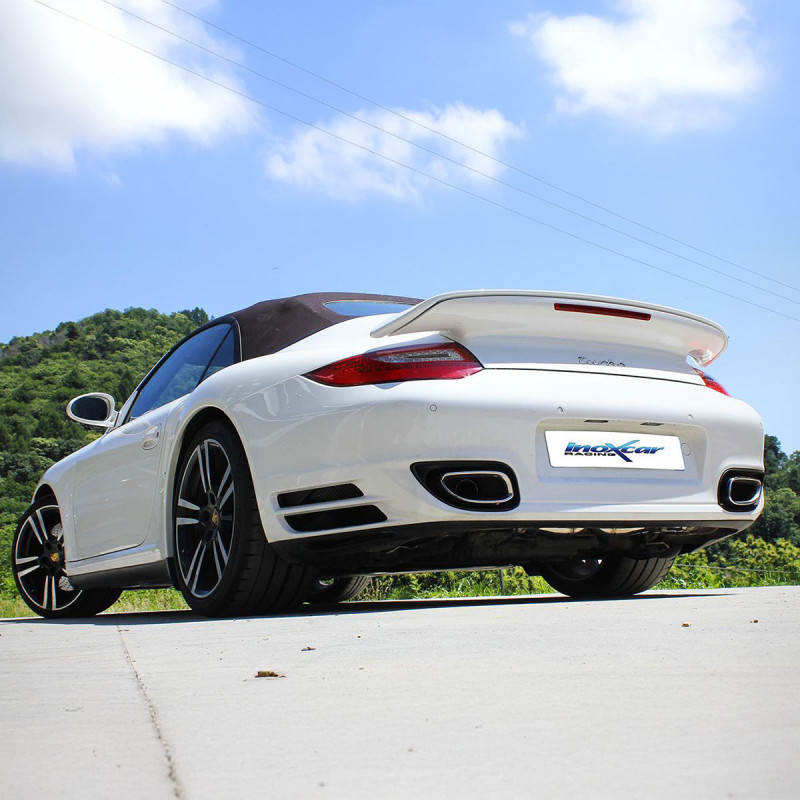 Escape Inoxcar: catalizador + silenciador trasero derecho y descentrado para PORSCHE 997 turbo 480 CV a partir de 2006Array