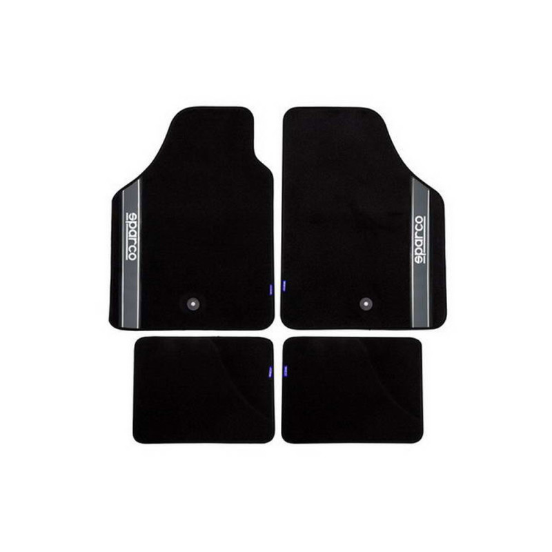 Conjunto de 4 tapetes de sol em tecido SPARCO noir/gris(av 65x47cm / ar 30x40cm)Array