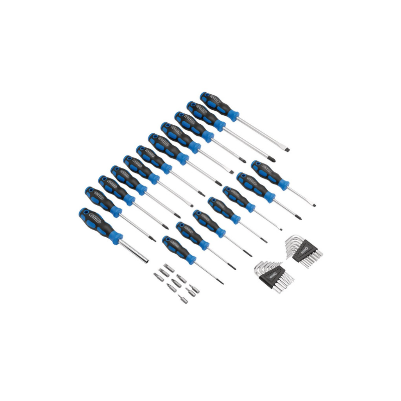 DRAPER Conjunto de chaves de fendas, chaves hexagonais e bits (44 peças)Array