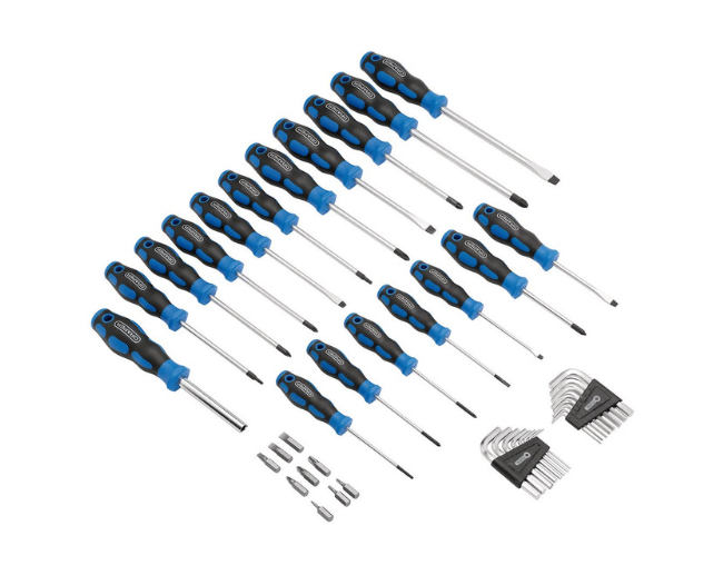 DRAPER Juego de destornillador blando, llave hexagonal y punta (44 piezas)Array