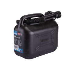 Bidón de combustible de plástico Draper, 5L, negro.