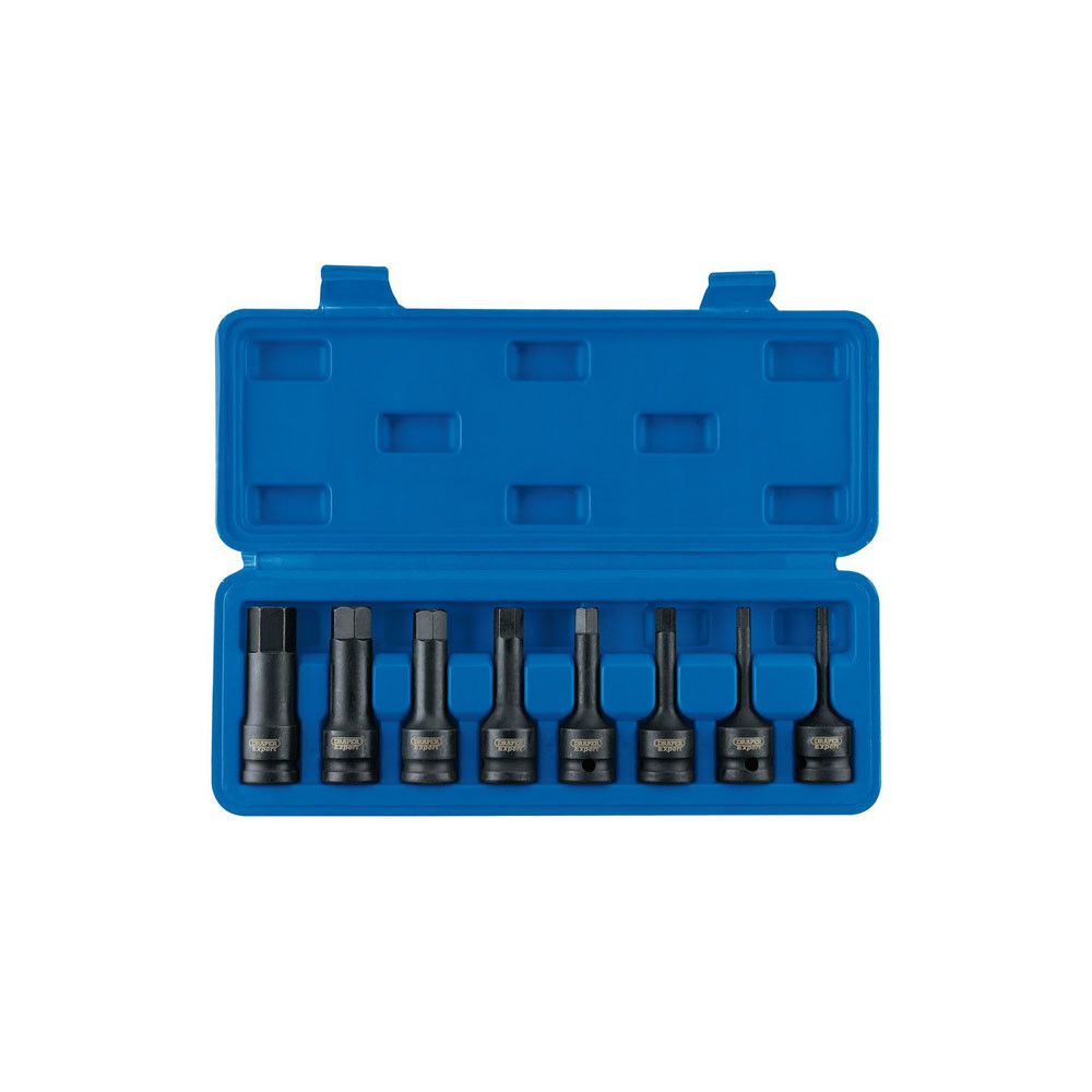 Juego de puntas de vaso hexagonales Draper Expert Impact, ½'' (8pcs).Array