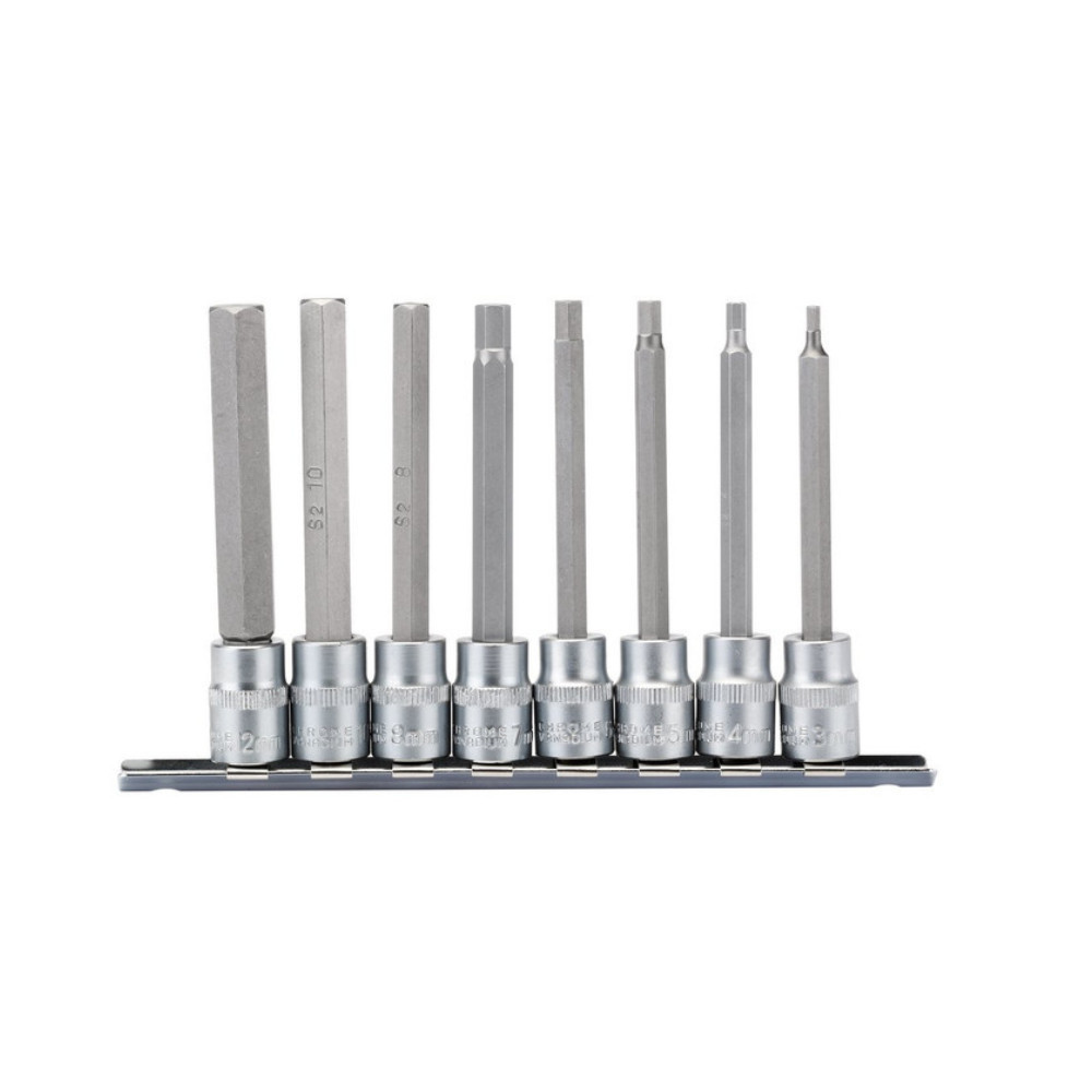Juego de llaves de vaso métricas largas DRAPER con hexágono 3/8, 100mm (8 uds.)Array