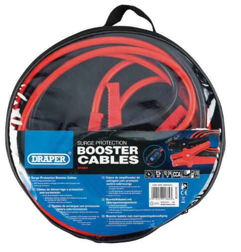 Draper Tools cabos de arranque protegidos contra picos de tensão 5m x 29mm².Array