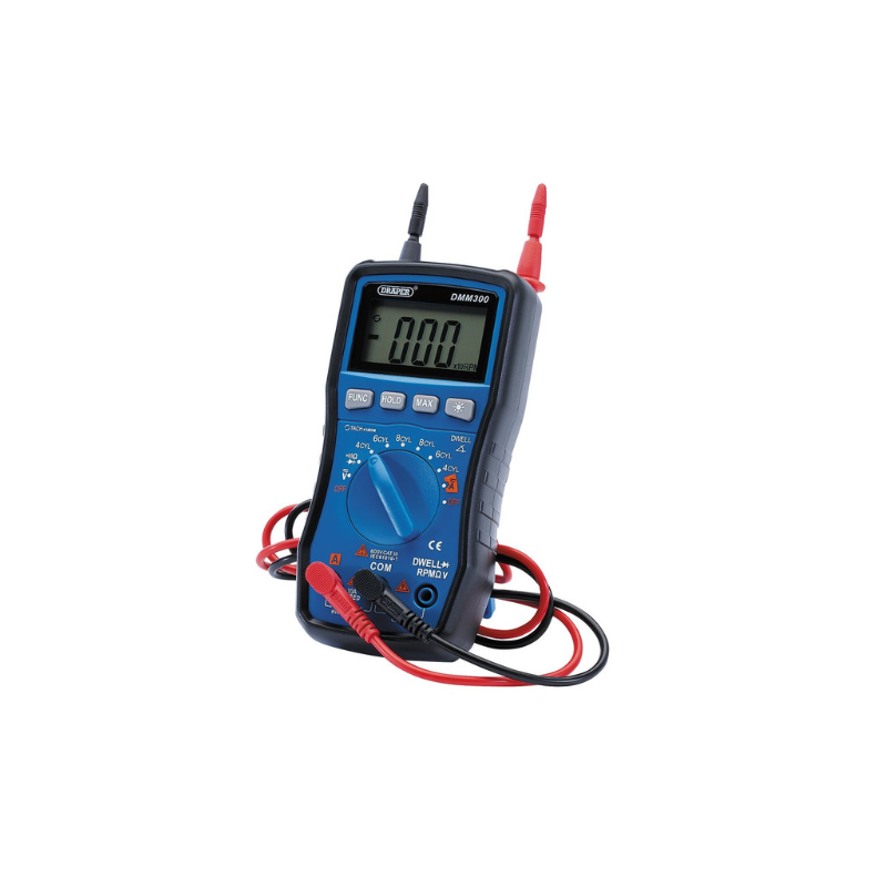 Multímetro digital Draper Tools (escala automática e manual) para automóveisArray