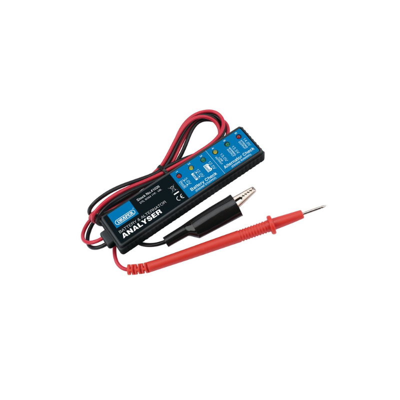 Draper Tools Analisador de baterias e alternadores para sistemas de 12V DCArray